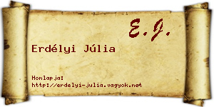 Erdélyi Júlia névjegykártya